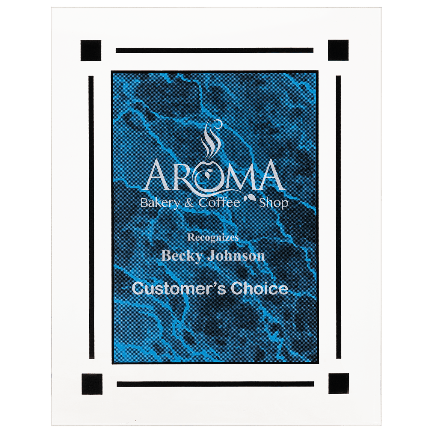 Blue 9" x 11" Marble Acrylic Plaq