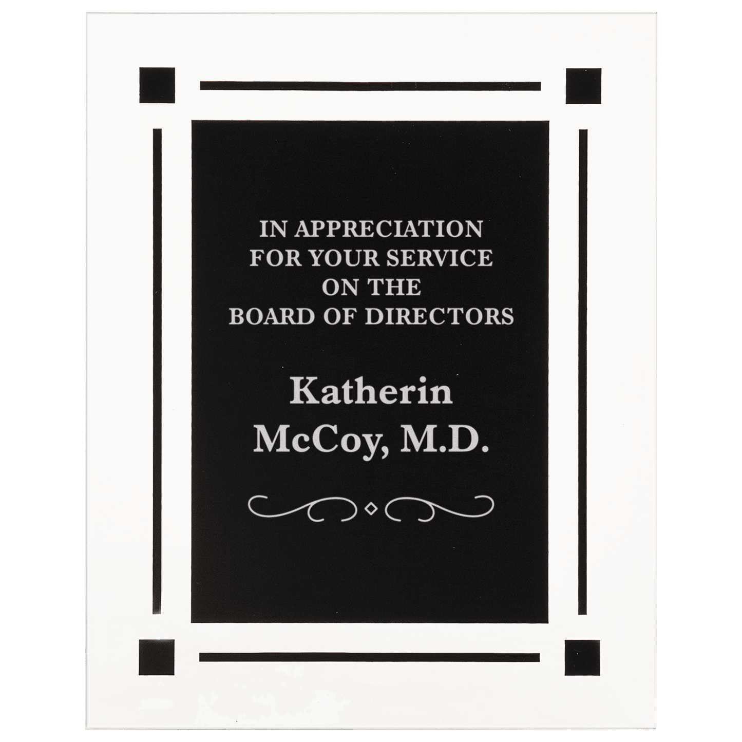 9" x 11" Solid Black Acrylic Clear Plaq