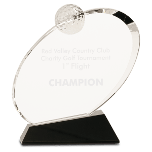 Crystal Golf Award on Black Crystal Base 7 1/4"