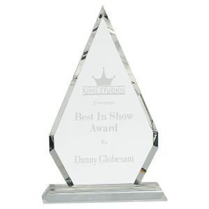 Large Crystal Diamond on Clear Pedestal Base