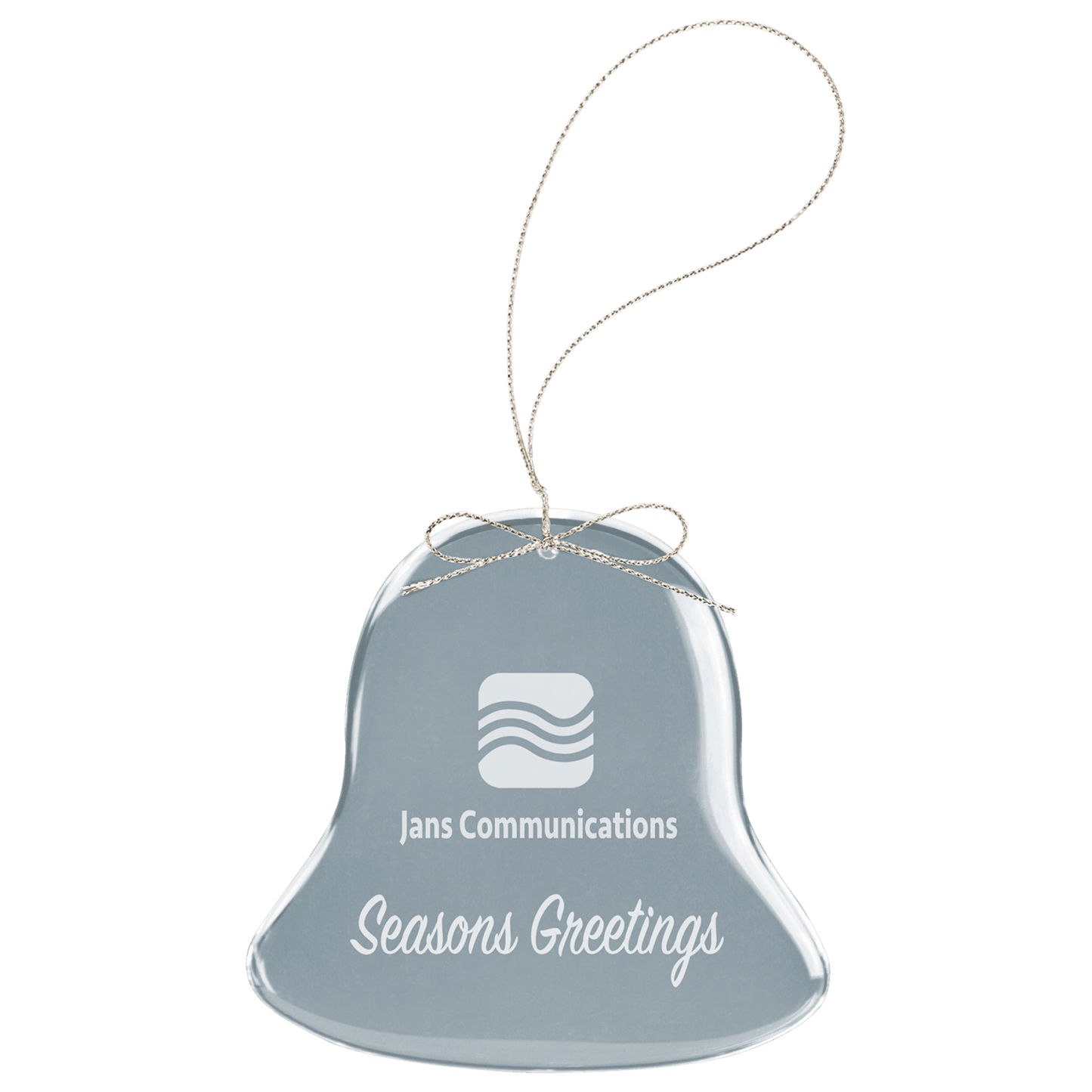 Personalized crystal bell ornament, custom engraved