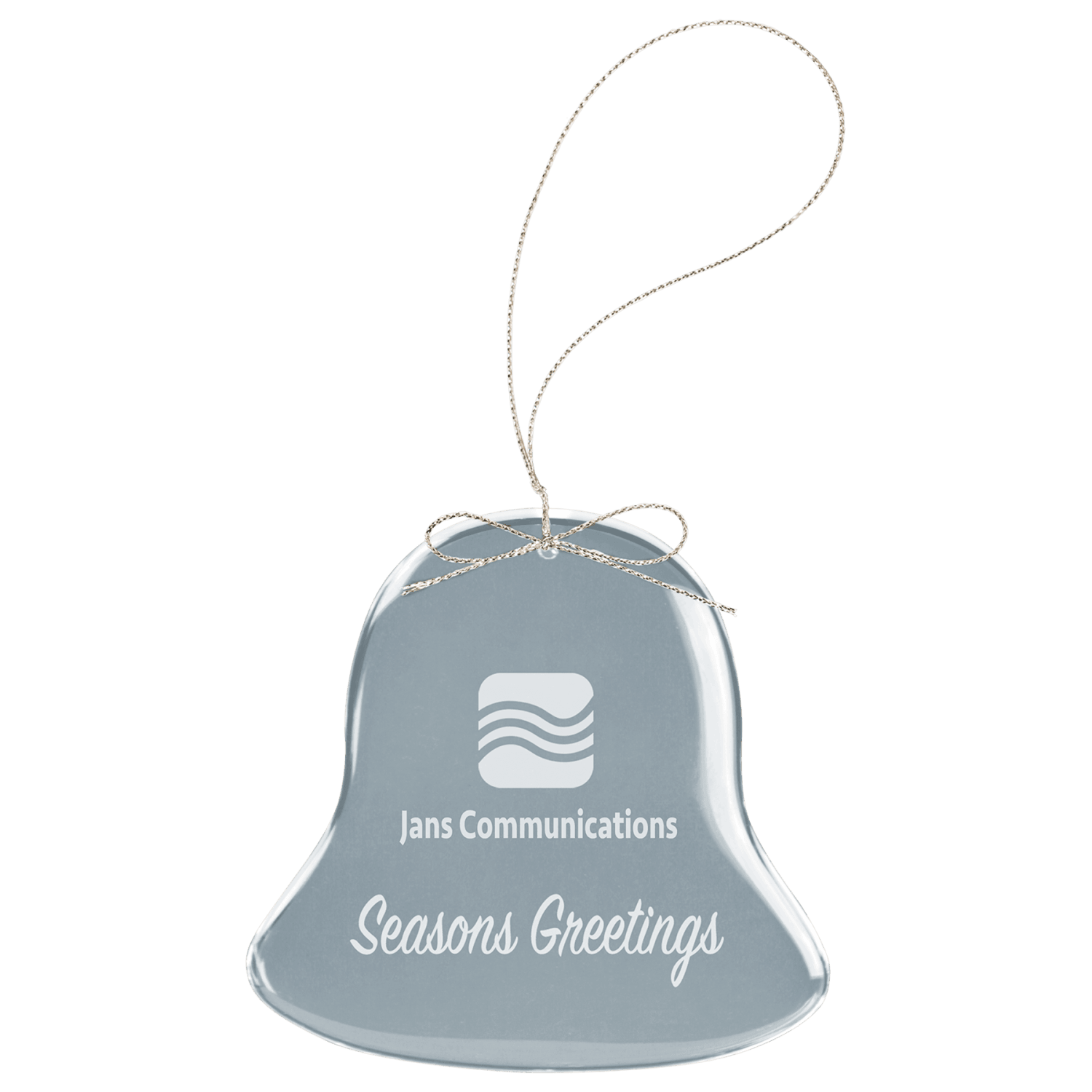 Personalized crystal bell ornament, custom engraved