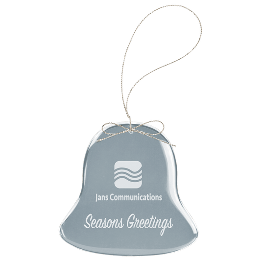 Personalized crystal bell ornament, custom engraved
