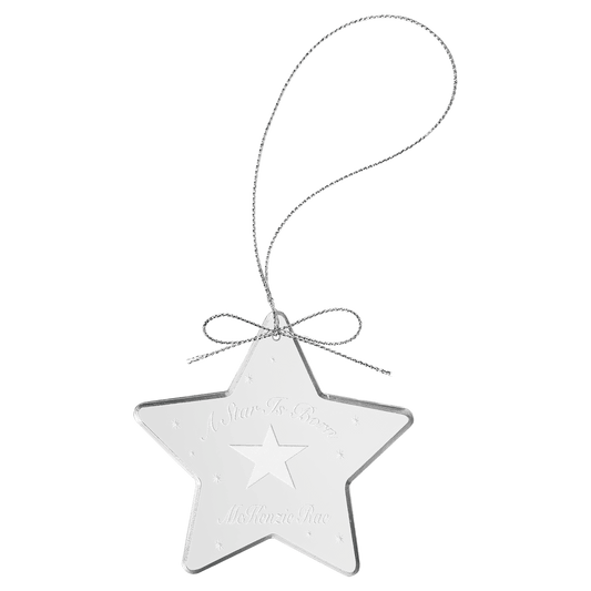 Personalized crystal star ornament, custom engraved