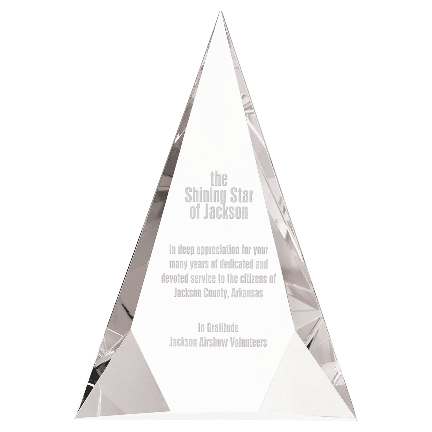 6" x 8" Crystal Facet Triangle