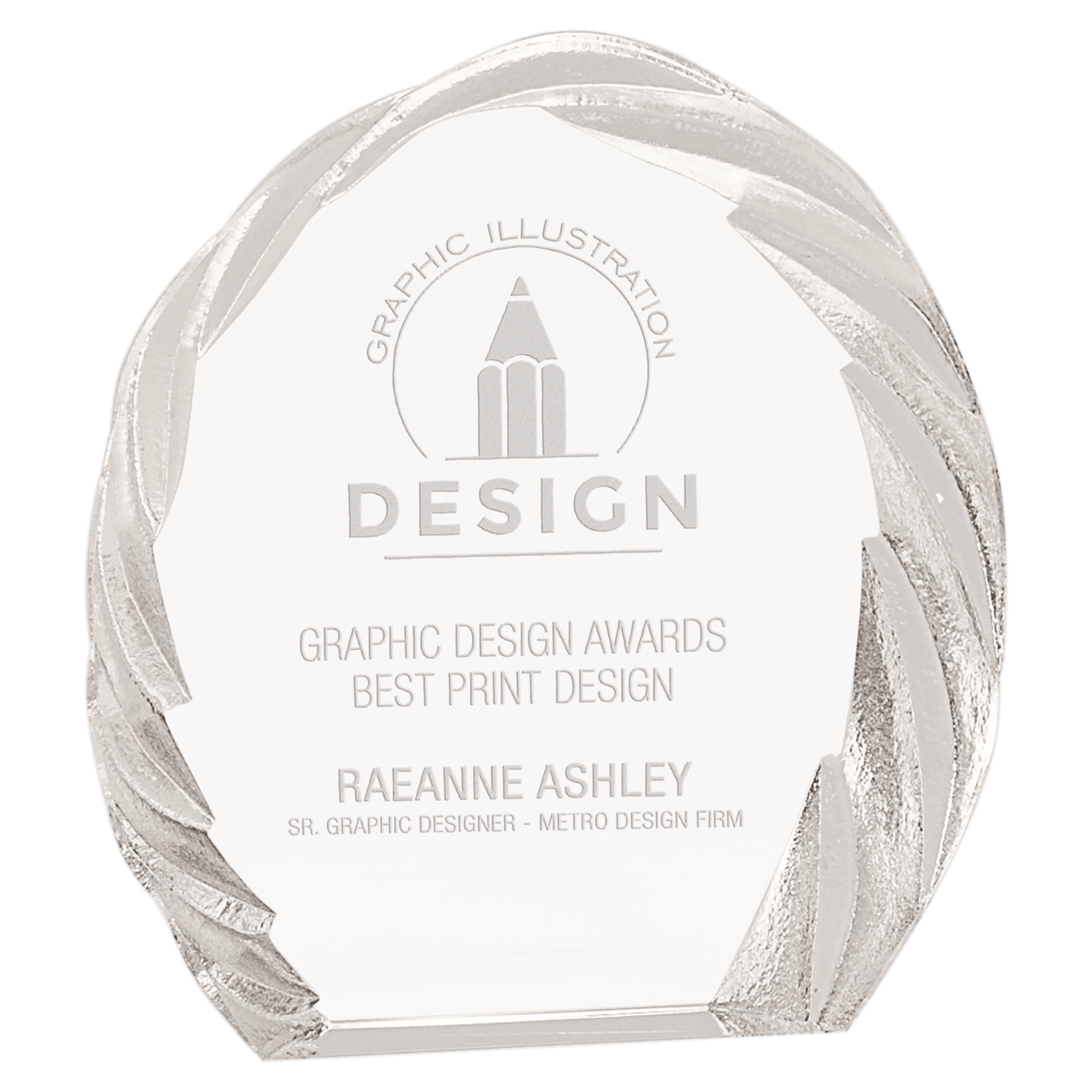 6" Oval Crystal with Decorative Edge