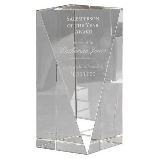 6" Crystal Triangle Front Pillar
