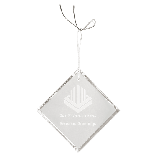 Personalized crystal diamond ornament, custom engraved