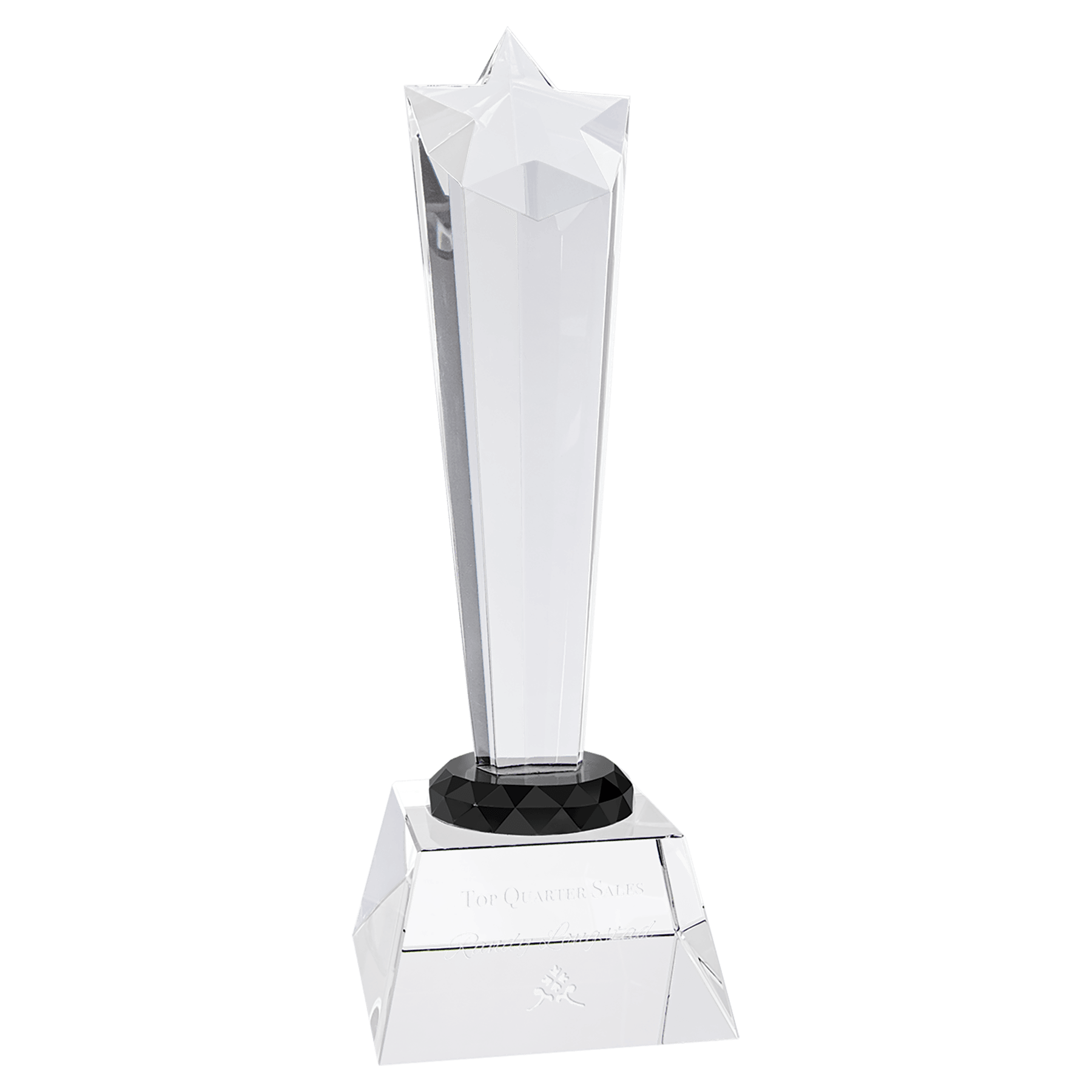 9" Crystal Rising Star with Clear Base