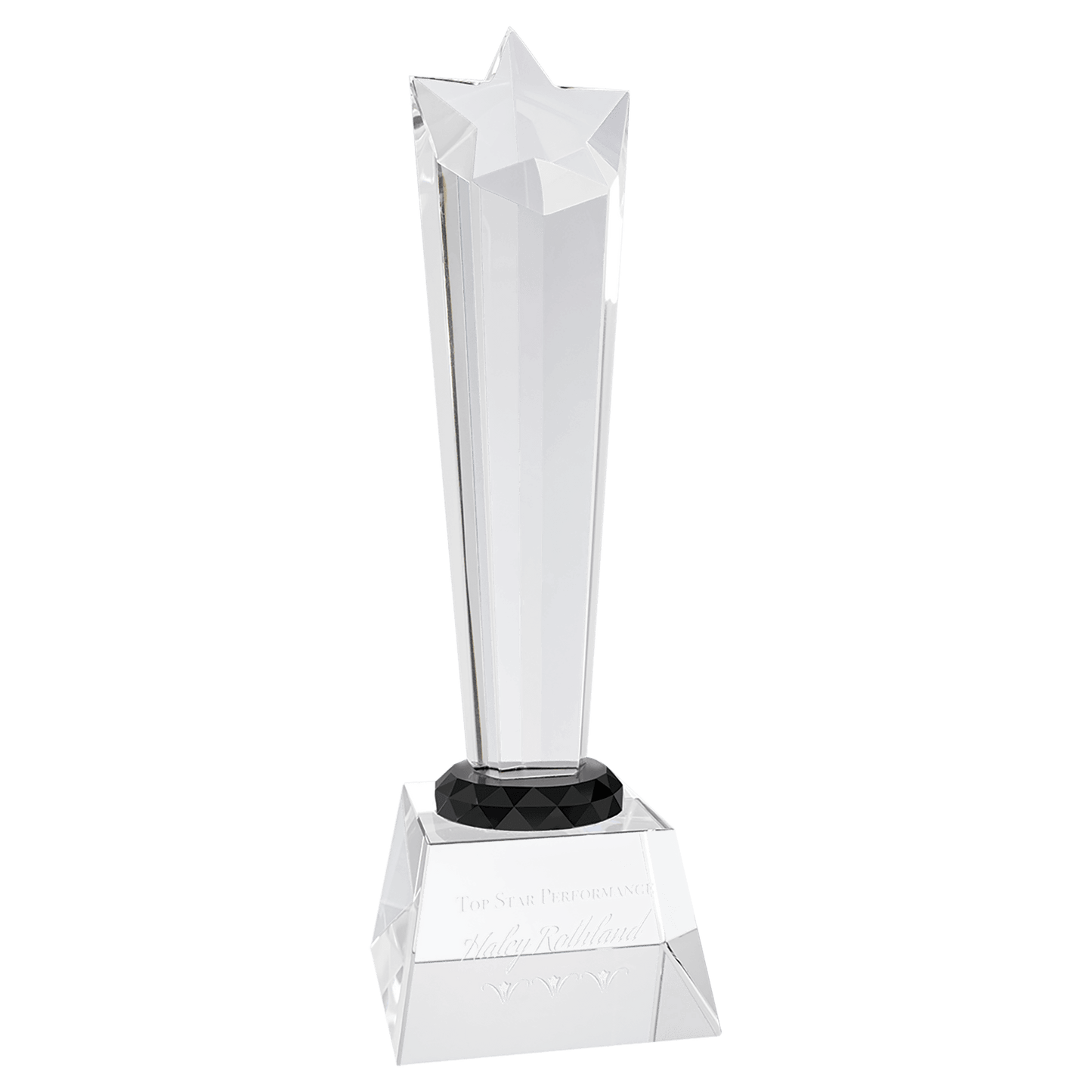 10" Crystal Rising Star with Clear Base