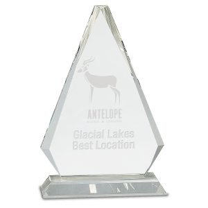 Clear Crystal Triangle on Clear Pedestal Base