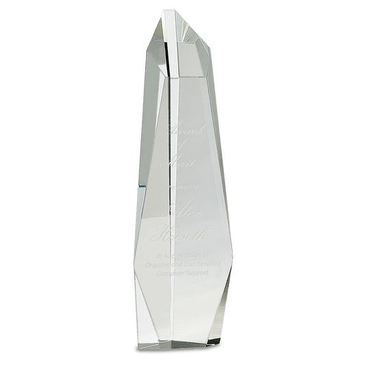 12" Clear Crystal Facet Slant-Top Tower