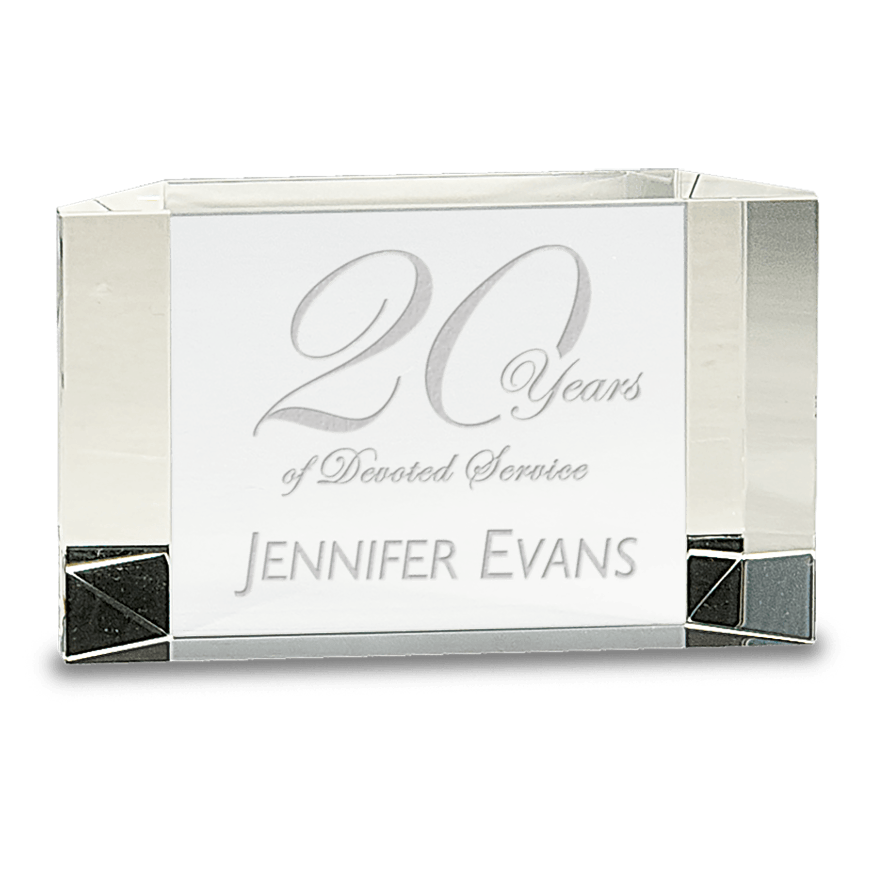 5" x 3" Clear Crystal Facet Block