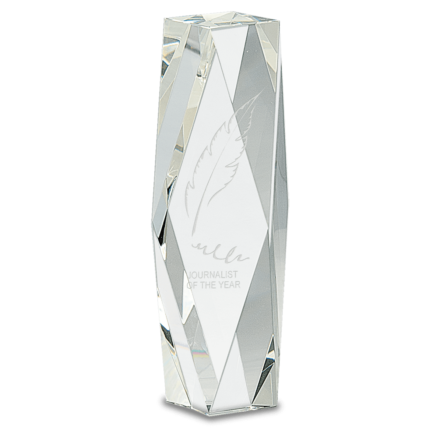 8" Clear Crystal Facet Tower