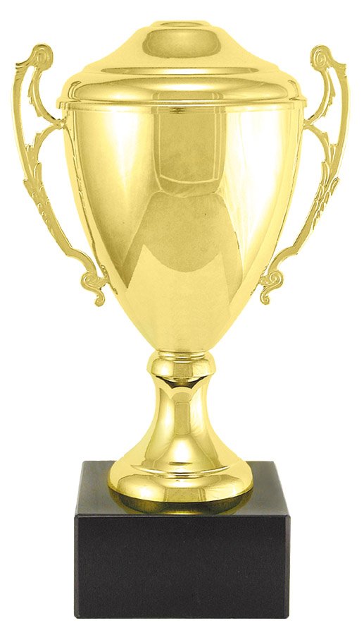 Italian Classic Cup Trophy on Marble – Gold / With Lid / 15½"