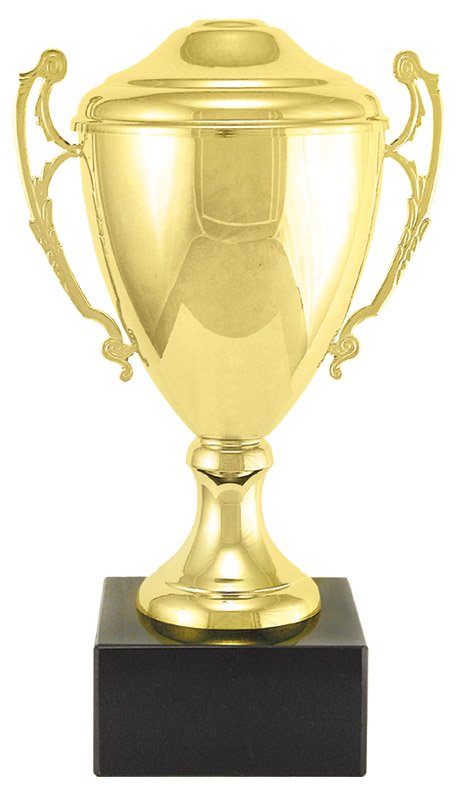 Italian Classic Cup Trophy on Marble – Gold / With Lid / 13¾"
