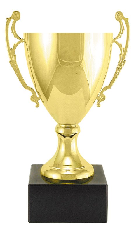 Italian Classic Cup Trophy on Marble – Gold / Open Top / 13¾"