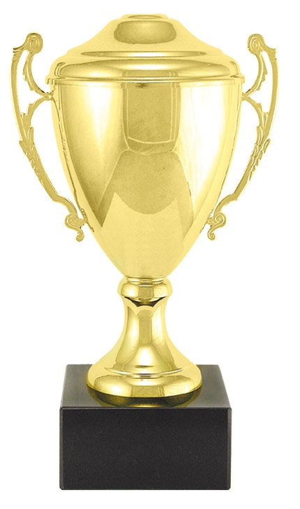 Italian Classic Cup Trophy on Marble – Gold / With Lid / 11¾"