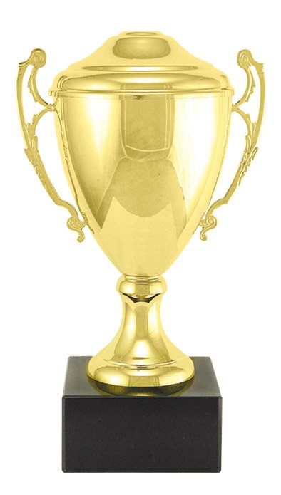 Italian Classic Cup Trophy on Marble – Gold / With Lid / 10¾"