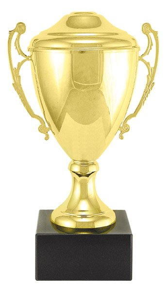 Italian Classic Cup Trophy on Marble – Gold / With Lid / 9½"