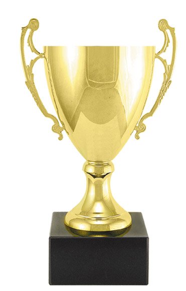 Italian Classic Cup Trophy on Marble – Gold / Open Top / 9½"