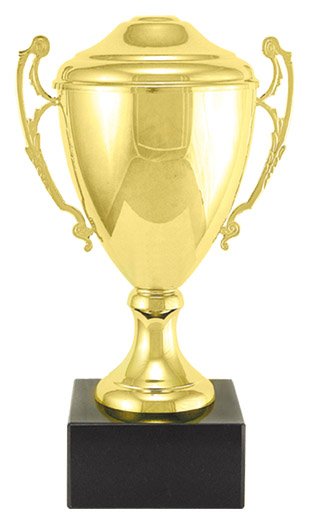 Italian Classic Cup Trophy on Marble – Gold / With Lid / 8¼"