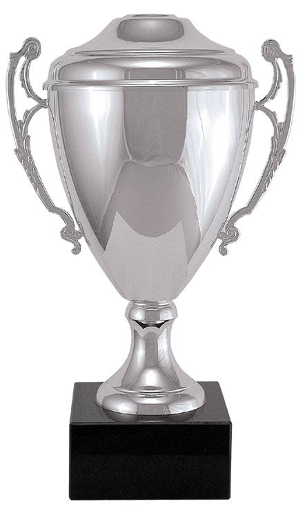 Italian Classic Cup Trophy on Marble – Silver / With Lid / 13¾"