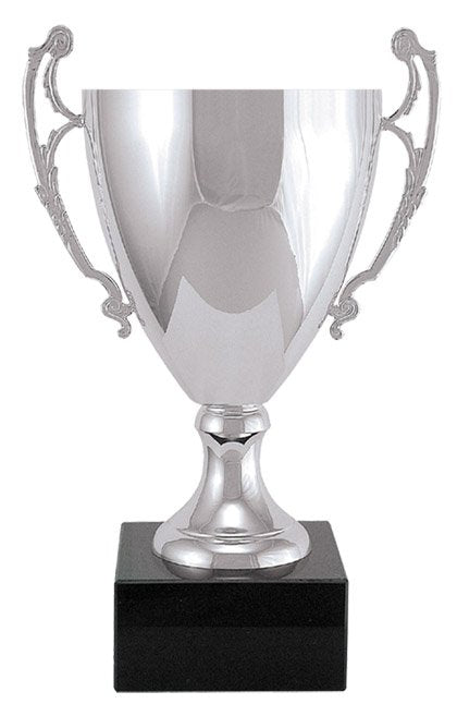 Italian Classic Cup Trophy on Marble – Silver / Open Top / 11¾"