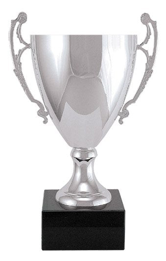 Italian Classic Cup Trophy on Marble – Silver / Open Top / 9½"