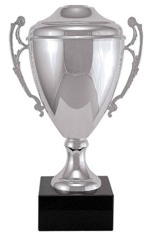 Italian Classic Cup Trophy on Marble – Silver / With Lid / 8¼"
