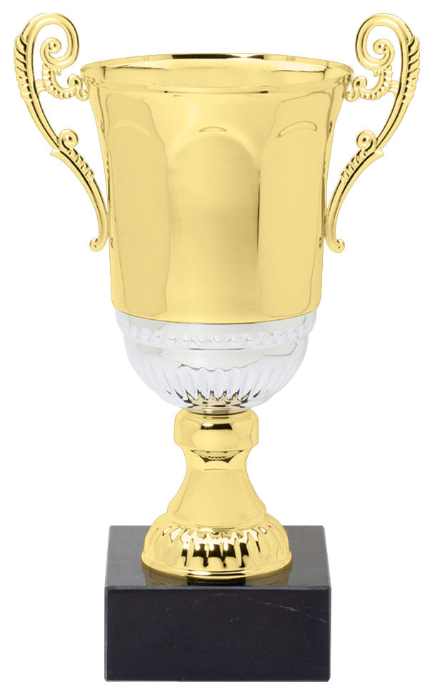 Gold Italian Cup Trophy with Silver Base Band – 18½"