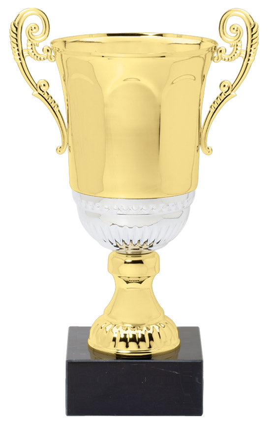 Gold Italian Cup Trophy with Silver Base Band – 16½"