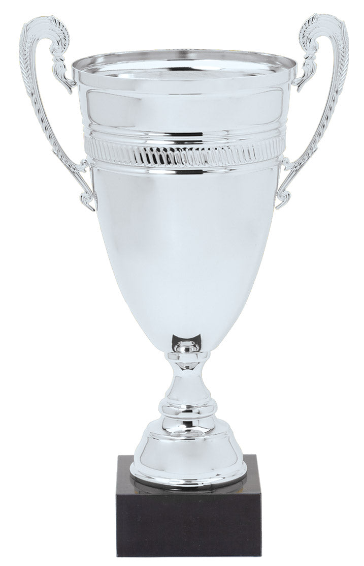 Classic Banded Italian Cup Trophy – Silver / 22¼"