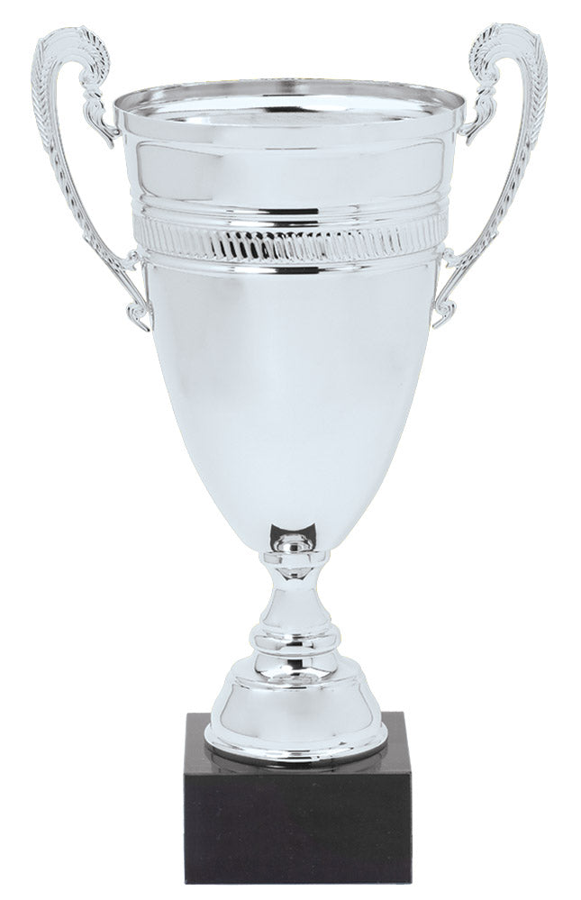 Classic Banded Italian Cup Trophy – Silver / 20½"