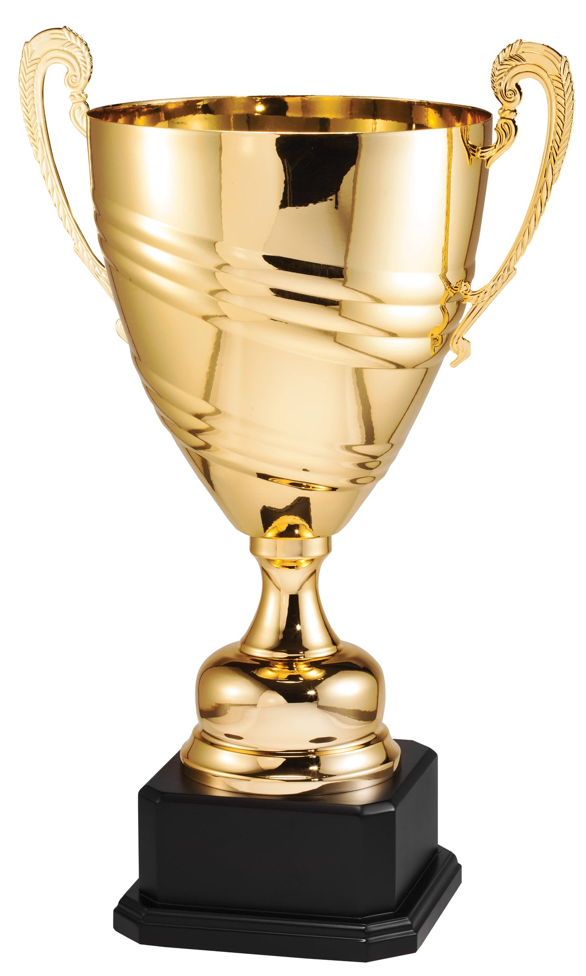Italian Swirl Cup Trophy on Ebony Base – Gold