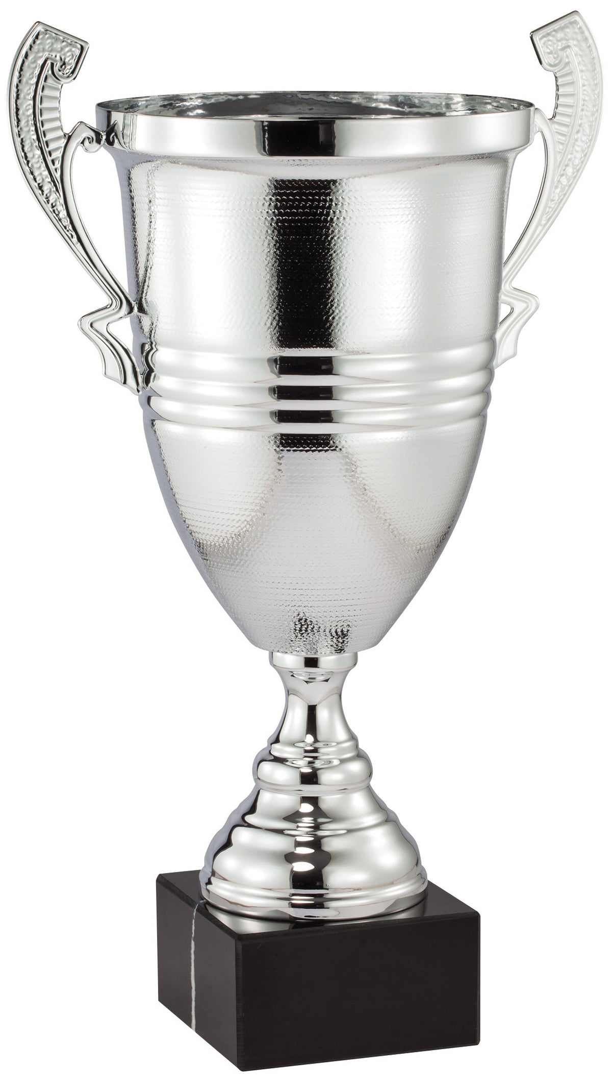 Ringed Italian Cup Trophy on Marble – Silver / 18¼"