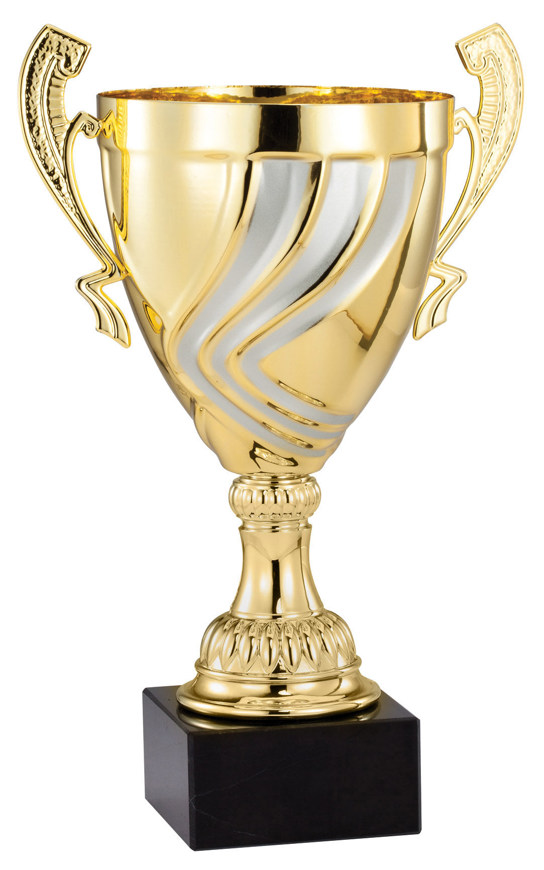 Italian Ribbon Swirl Cup Trophy – Gold & Silver / 12¼"