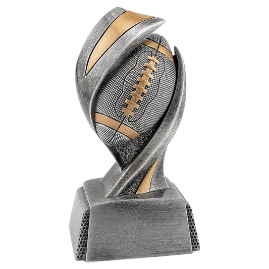 Football Embrace Resin award in antique silver and gold