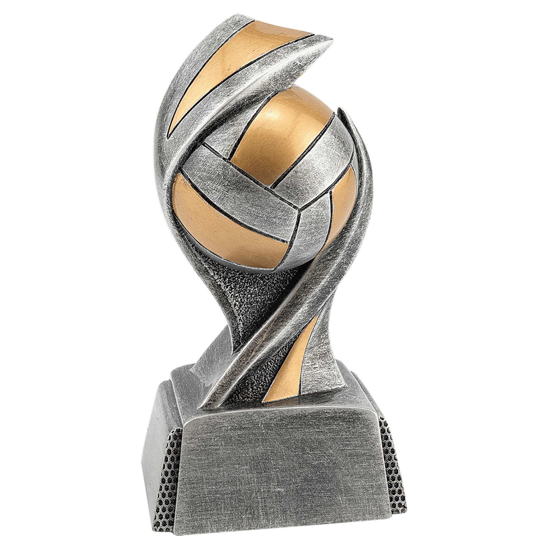 Volleyball Embrace Resin award in antique silver and gold