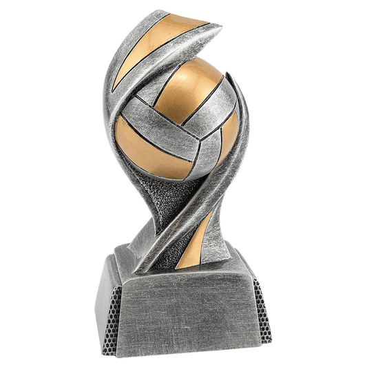 Volleyball Embrace Resin award in antique silver and gold