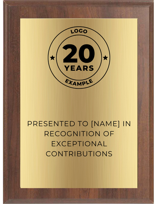 cherry plaque with gold plate