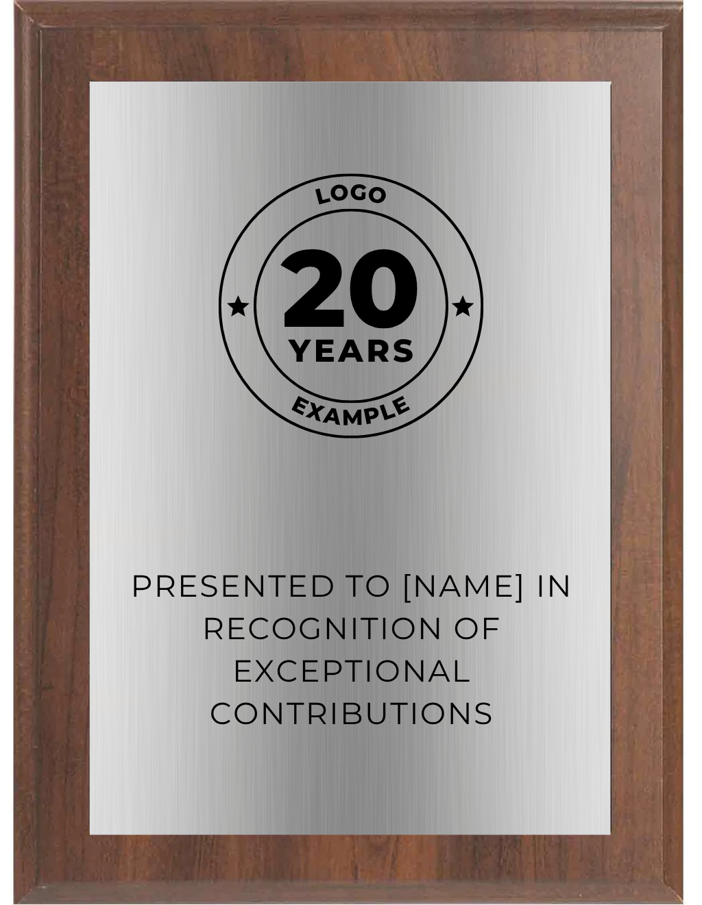 cherry plaque with silver plate