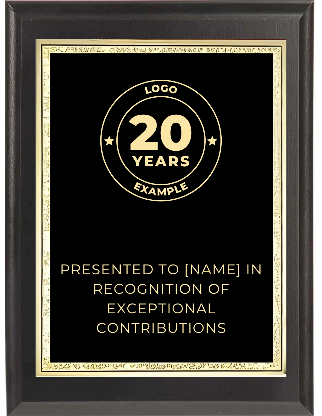 black plaque with Florentine border plate