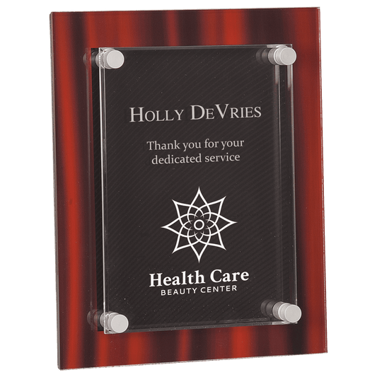 Red 8" x 10" Velvet Stand-Off Acrylic Plaque