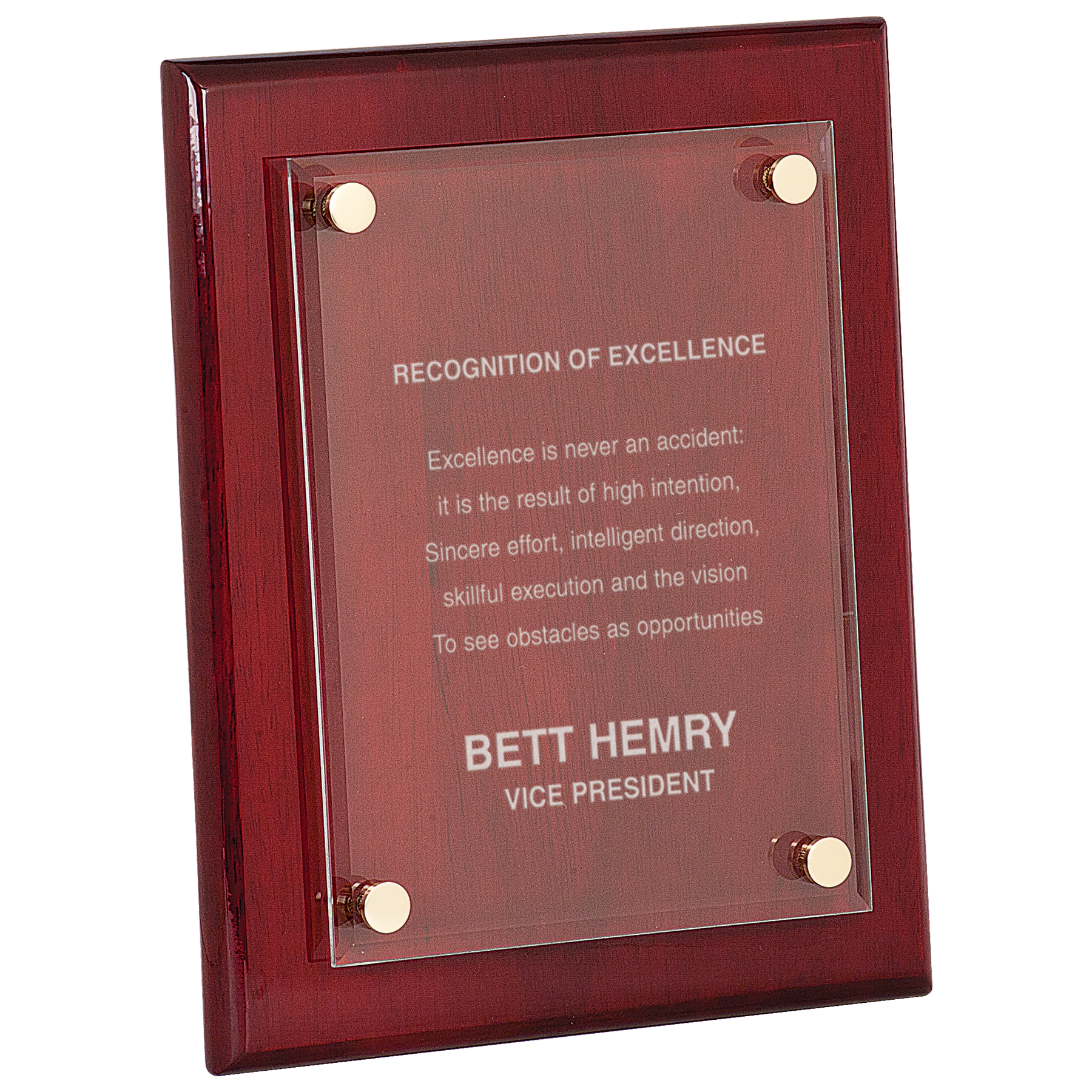 8" x 10" Rosewood Piano Finish Floating Acrylic Plaque