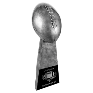 Antique Silver Football Resin 10 1/4"