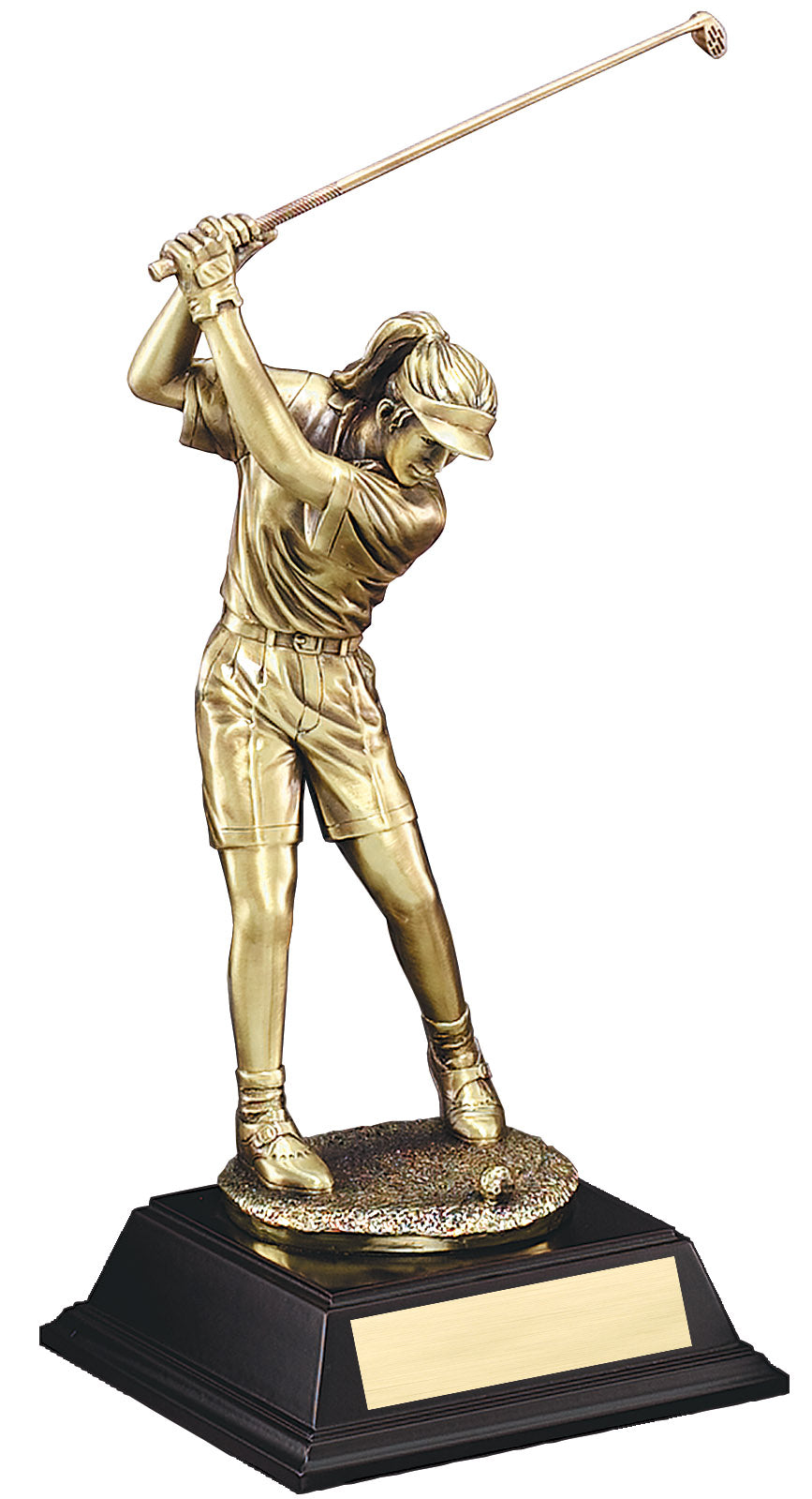 Gold female golfer with a driver, 12½" size
