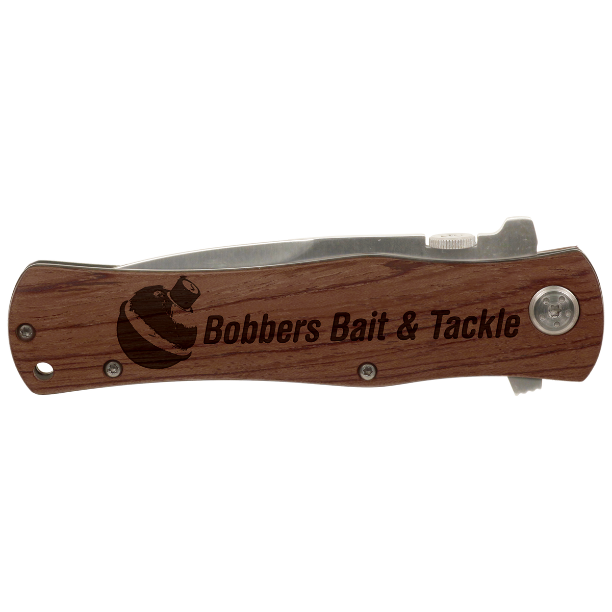 Personalized wood handle pocket knife
