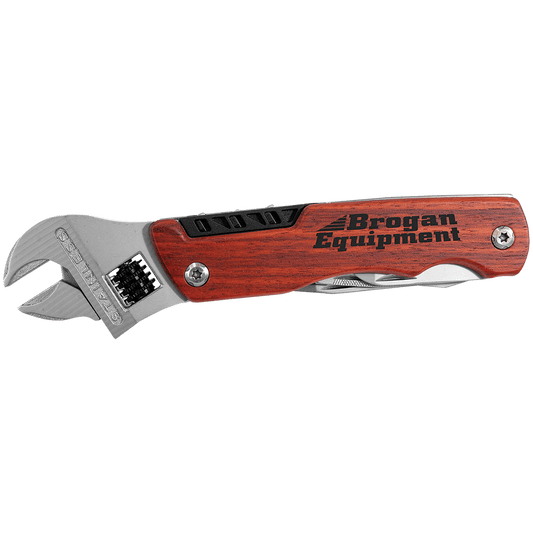 Personalized rosewood handle wrench multi-tool with bag