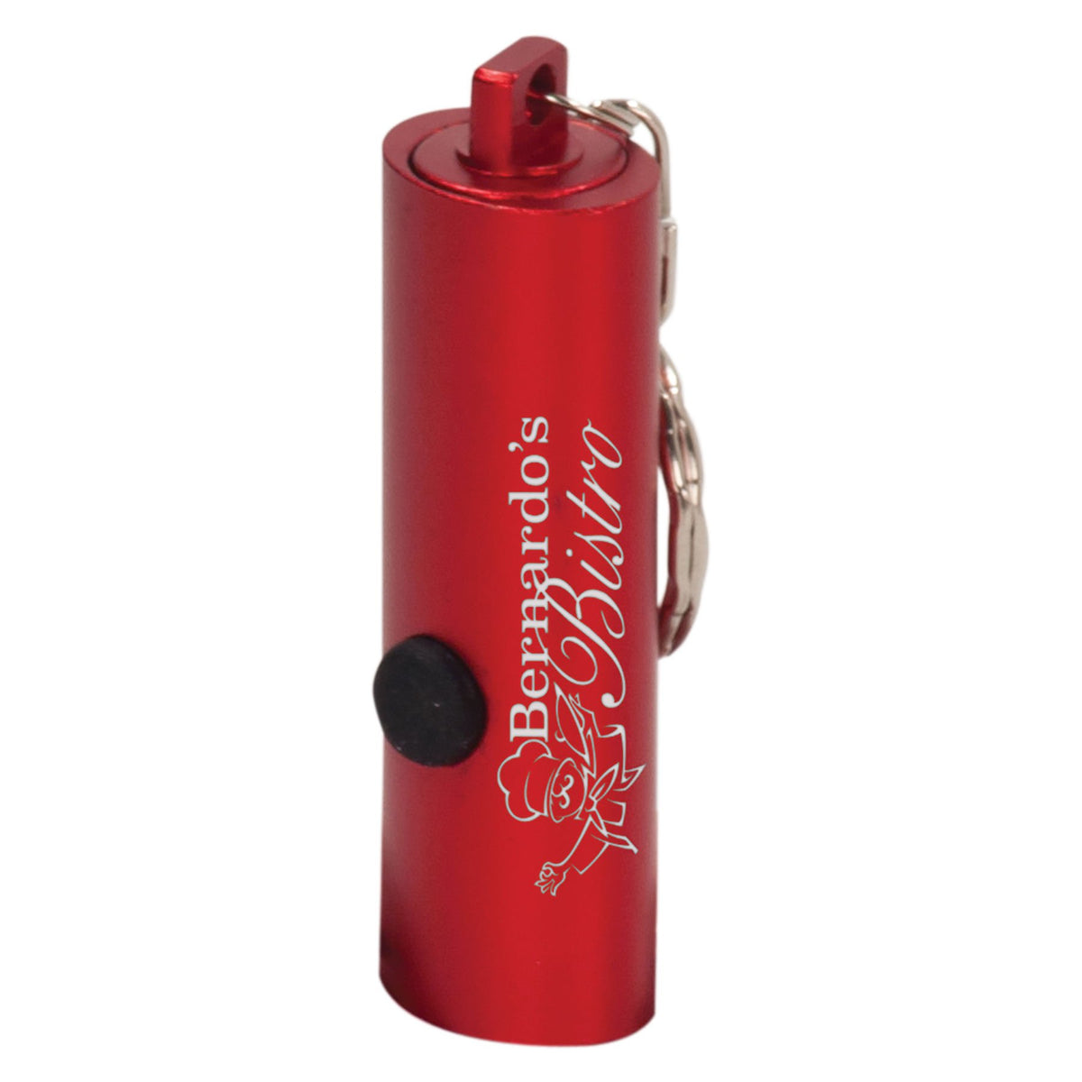 Personalized red 3-LED flashlight keychain